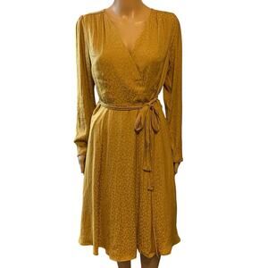 slim fit dress slacks Gold Evening Dress with Puff Sleeves and Wrap Design